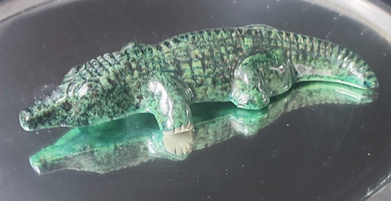 Image 1 of Crocodile Accolay en céramique émaillée