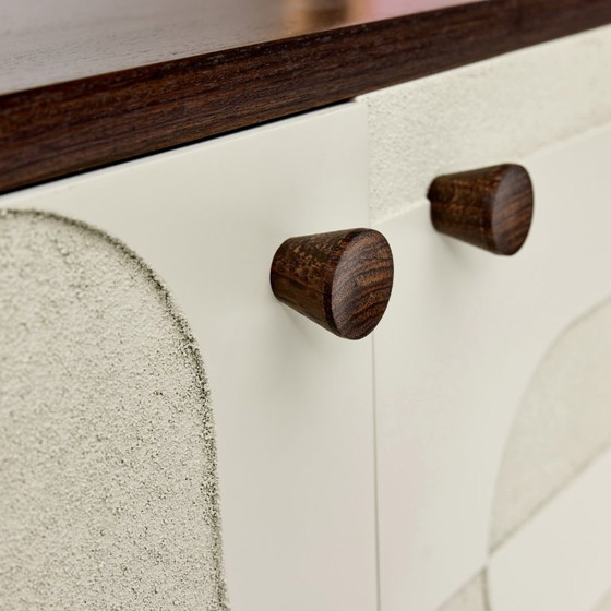 Image 1 of Vintage sideboard with relief surface, metal, Germany, 1960s