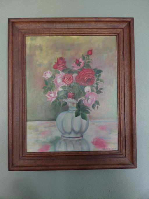 Vintage painting vase flowers from Lierssum