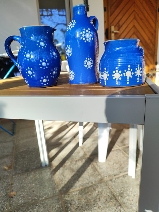 Set "Flowers" Rustic German Landhouse, DDR, Retro