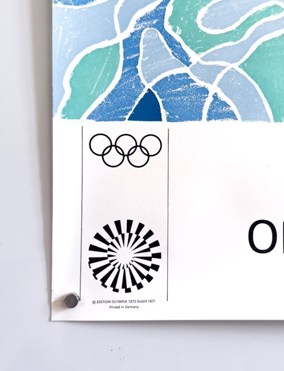 Image 1 of 💧 Olympische Spiele München 1972 – Original Vintage Poster by David Hockney | Lithograph | 101 × 64 cm | West Germany