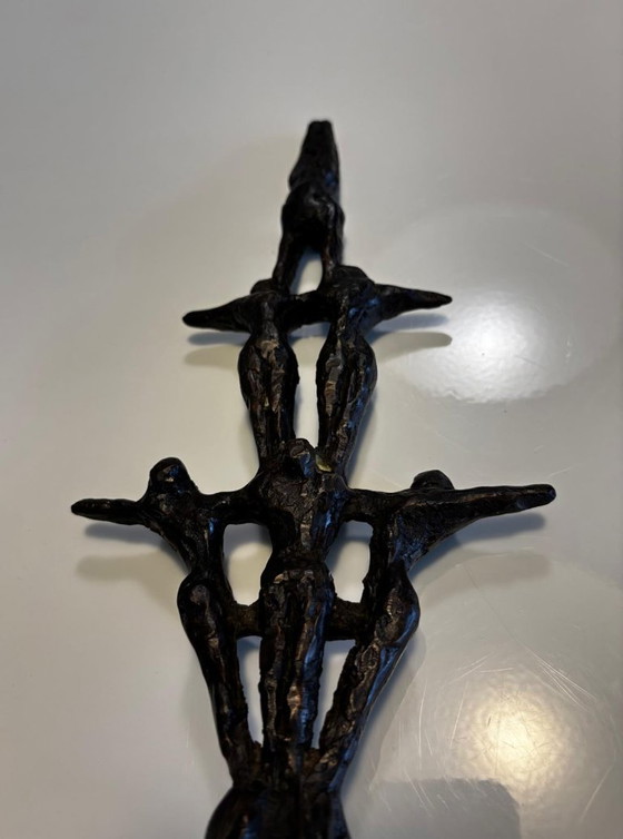 Image 1 of John Bier - sculpture, The Acrobats No. 6 - 38.5 cm - Bronze, Marble - 1987