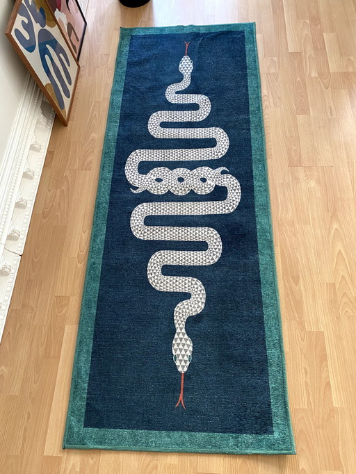 Tappeto da corridoio con motivo a serpente 215 x 90 cm