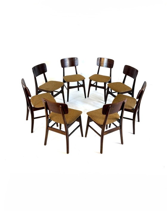 Image 1 of 8 sedie da pranzo vintage restaurate, Farstrup Møbler anni '60