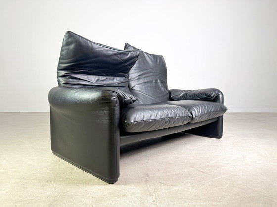Image 1 of Cassina Maralunga Zweisitzer Sofa Couch Vico Magistretti Leder
