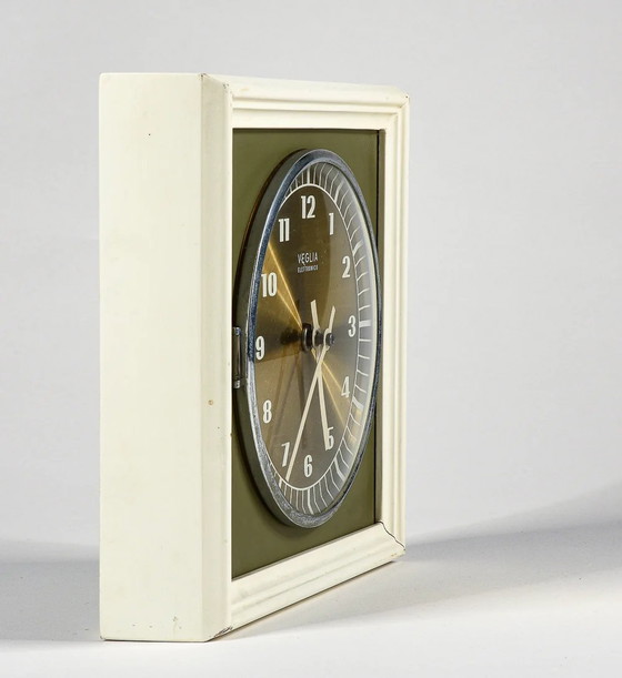 Orologio incorniciato Veglia Vintage 1970, Bianco, Verde e Oro – Legno, Metallo (photo 3 of 8)