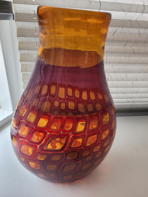 Waffle glass by Adriano Dalla Valentina, Murrinni glass