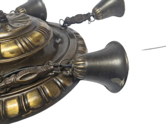 Art Nouveau Chandelier, Austro Hungarian Empire, 1900s – Metal, Brass (photo 9 of 13)