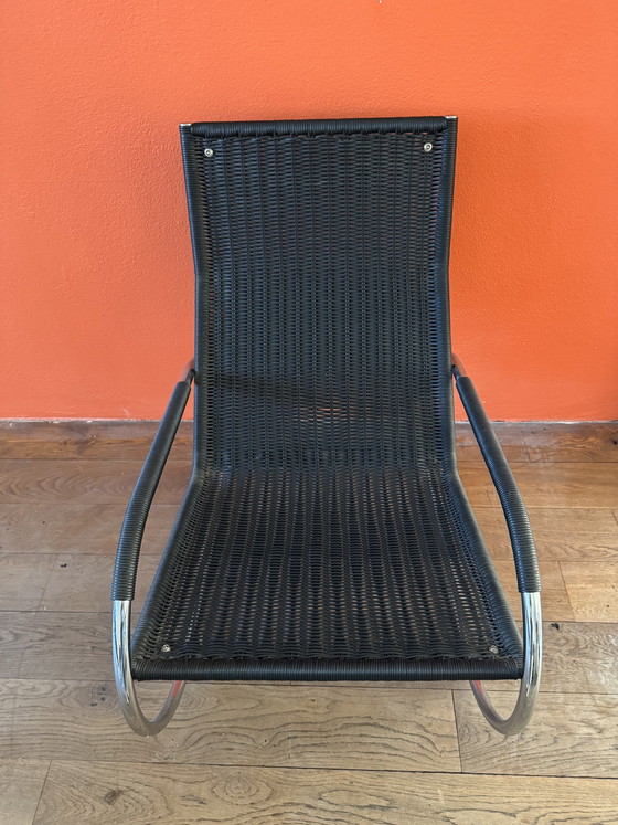 Image 1 of Icono de diseño: Sillón Tecta D35 - Piel negra y cromo