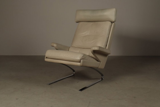 Leren "Swing" loungefauteuil met poef voor COR Duitsland, jaren 60 – Hockers en poefs, Chrome, Leather (photo 5 of 15)