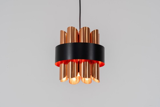 Image 1 of Copper pendant light by Werner Schou for Coronell (Denmark, 1970s).