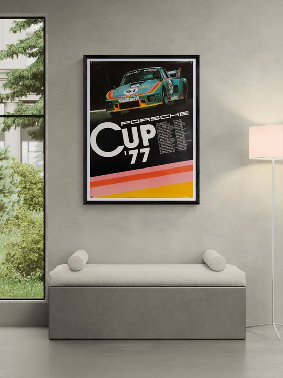 Image 1 of Porsche Cup 77 – 1977 – Poster originale Porsche d'epoca – Motorsport d'epoca – 102x76 cm