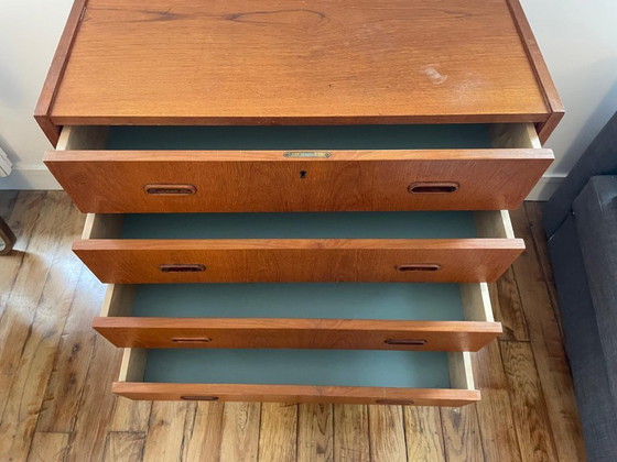 Image 1 of Vintage Scandinavische teakhouten ladekast met 4 laden