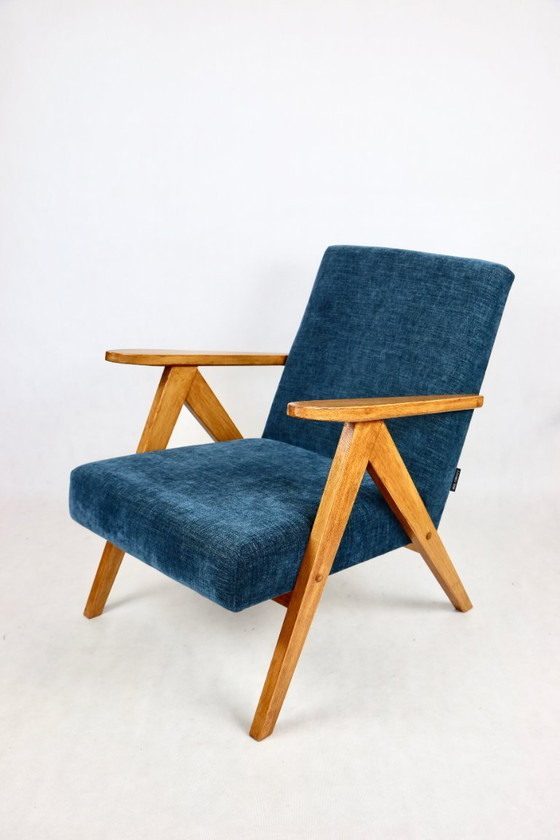 Image 1 of Sedia vintage blu navy Model B-310, anni '70