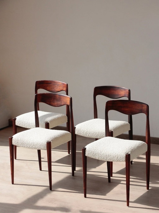 Set of 4 Scandinavian rosewood chairs - Otto Møller style | Vintage restored