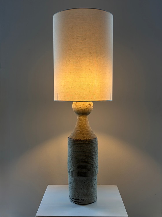 Lampe de table en céramique vintage – Ceramic, Cotton, Mid Century Modern (photo 3 of 5)