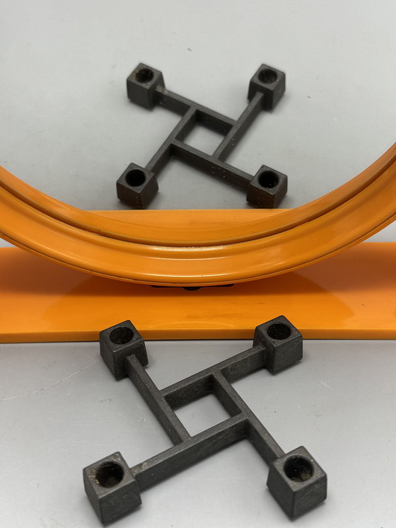 Image 1 of Vintage orange double-sided mirror