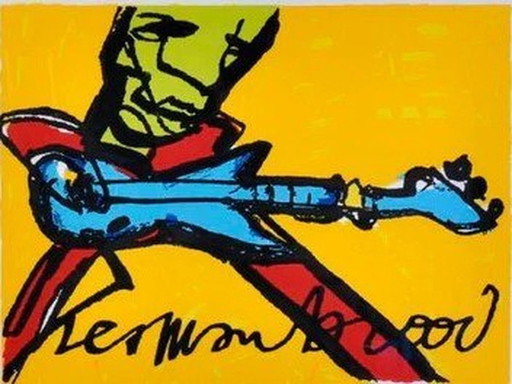 Herman Brood--Guitariste (sur toile) XL