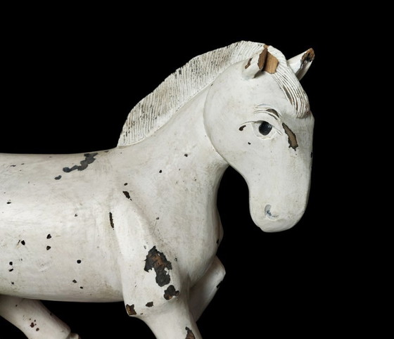 Image 1 of Cavallo in legno intagliato – Arte popolare – Francia/Svizzera, circa 1880
