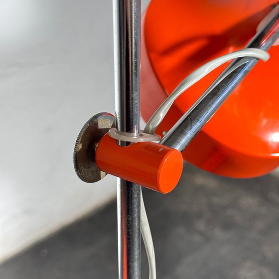 Josef Hurka Oranje Dubbelschalige Vloerlamp, jaren 60 – Vloerlampen, Chrome (photo 8 of 10)