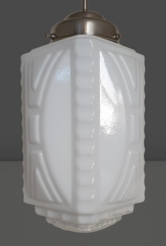 Image 1 of Art Deco hanglamp opaline glas 
