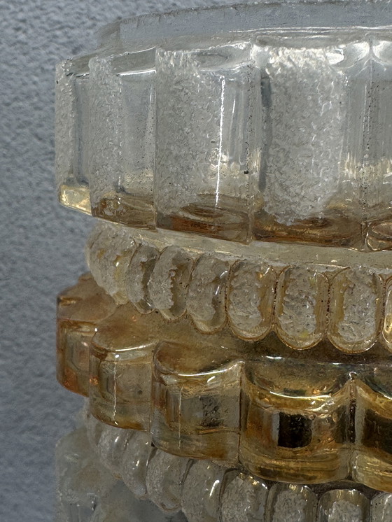 Image 1 of Vintage wall lamp with glass and wood