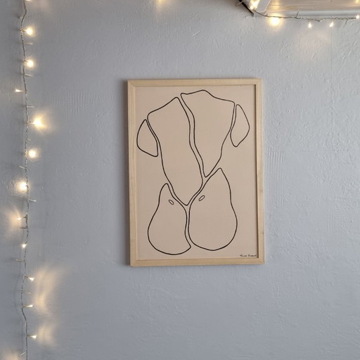 Frances Eckhardt - A2 frame with artwork Hand-painted figurative body no. 2