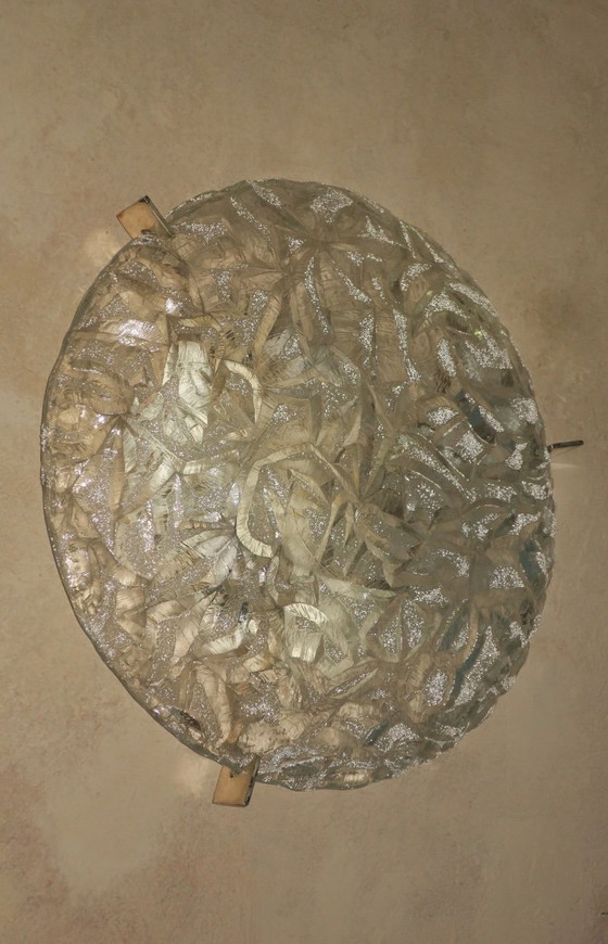 Image 1 of Plafón Kaiser Leuchten de vidrio y latón, años 70