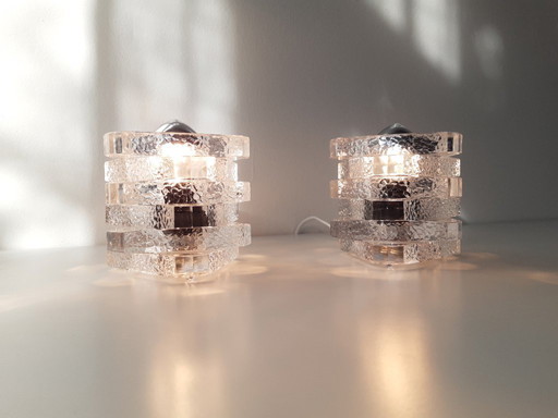 1 van 2 glazen Peill en Putzler tafellampjes, mcm glazen design tafellampje; 2 stuks beschikbaar