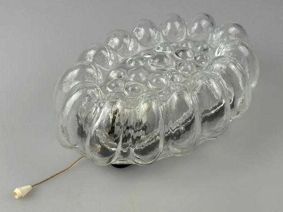 Image 1 of 60s 70s wall lamp made of glass & metal Bubble Wall Sconce Space Age Design