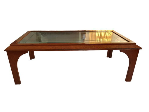 Vintage coffee table with glass top