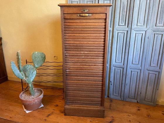 Image 1 of Roller shutter cabinet Archive cabinet Music cabinet Art Deco Scholz French