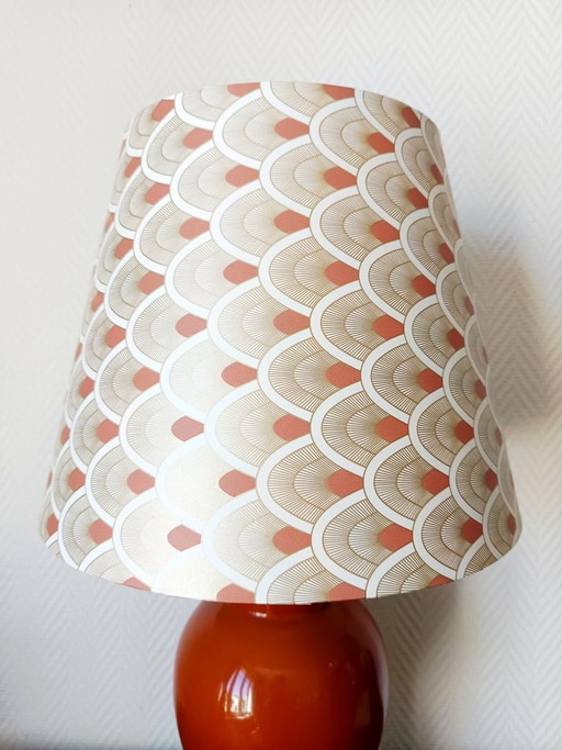 Limoges porcelain lamp by Mergey and Art Deco lampshade