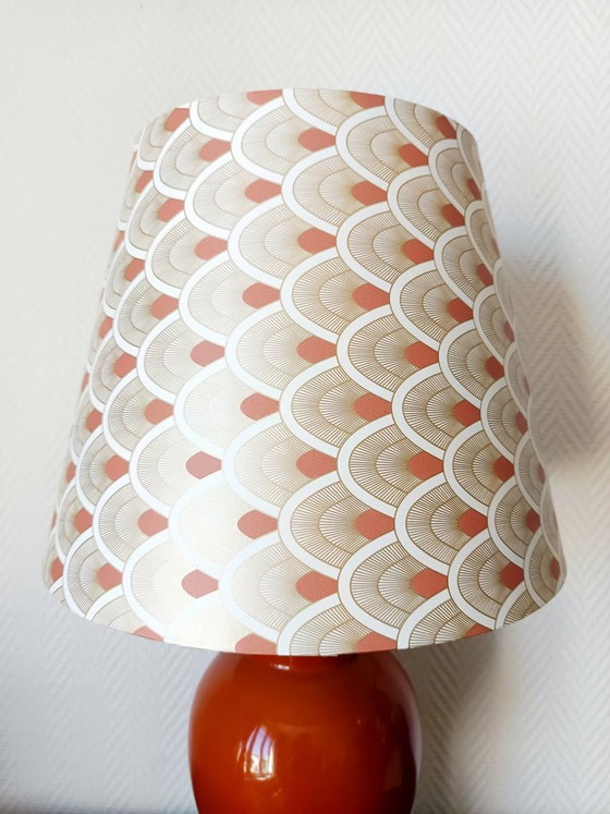 Image 1 of Limoges porcelain lamp by Mergey and Art Deco lampshade
