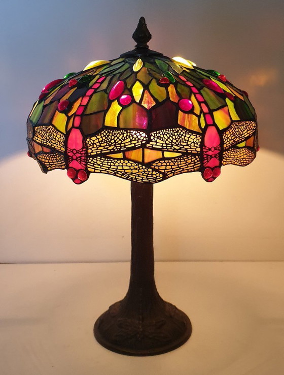 Image 1 of Tiffany table lamp 6 Dragonfly
