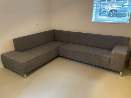 Montel Strike - corner sofa - mono graphite - chrome legs