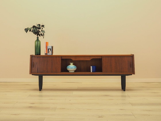 Teak sideboard with illuminated section and sliding doors, Denmark, 1960s – Wood (photo 3 of 14)
