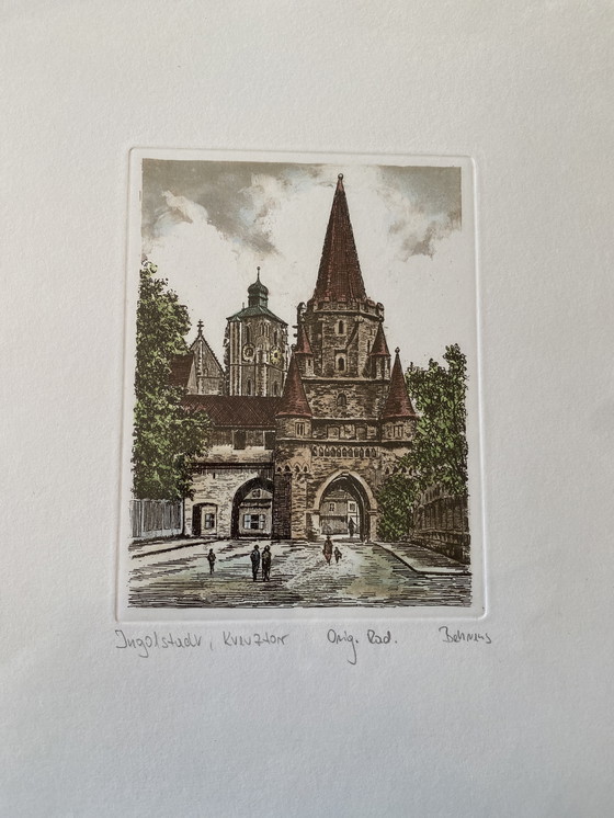 Image 1 of Gravure originale Behrens Ingolstadt Kreuztor