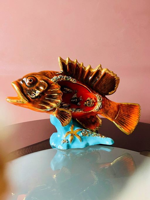 Unique! Vallauris 1950s Fish Lamp