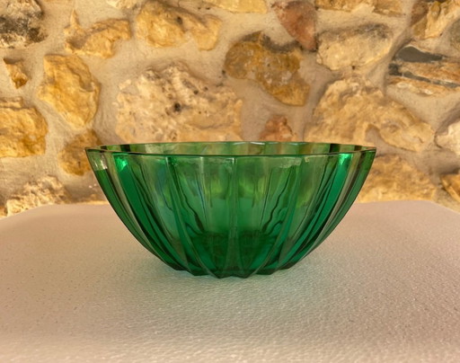 Mid-century, Vintage, Emerald Green Bowl, By Arcoroc France 1970s