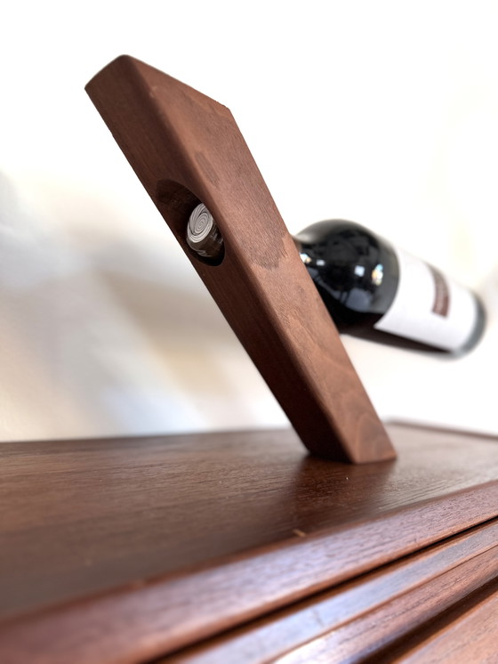 Image 1 of Vintage teakhouten wijnstandaard ‘60