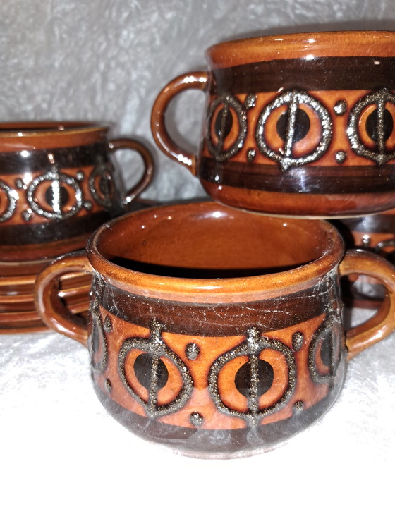 Image 1 of VEB Haldensleben vintage soepkommen met schotels