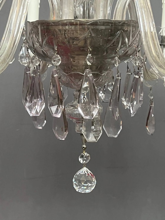 Lampadario veneziano decorato con cristallo trasparente e rari cristalli colorati. – Crystal, Glass, Vintage (photo 8 of 10)