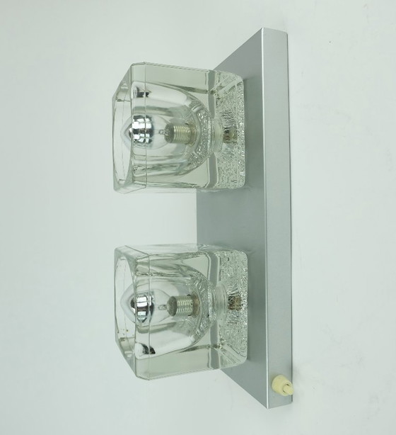 Image 1 of no. 2 of 2: vintage mid century peill & putzler SCONCE with 2 glass cubes 1960s/70s wall light