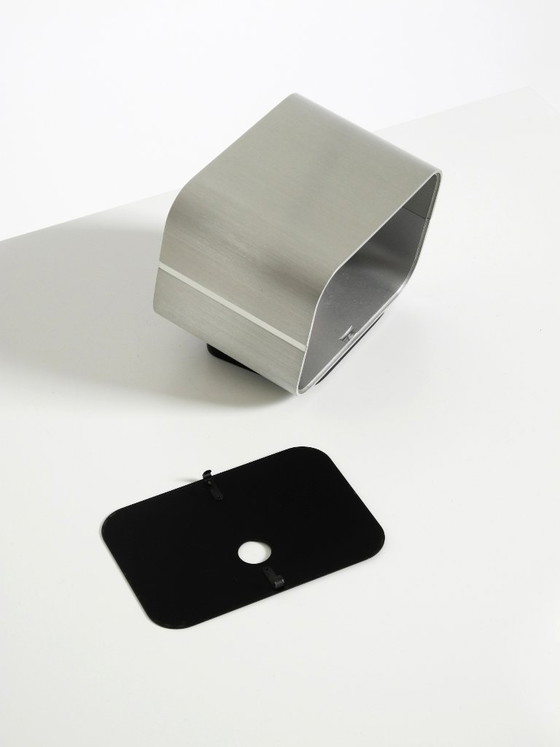 Image 1 of Horloge de table SABA originale, très rare et de grande taille, avec boîtier en aluminium, datant de 1975.