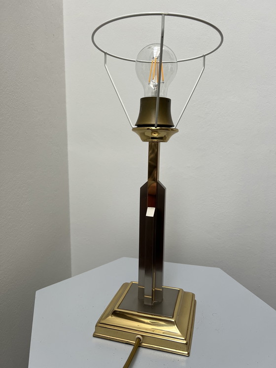 Image 1 of Lampada da tavolo in ottone in stile Hollywood Regency anni '60
