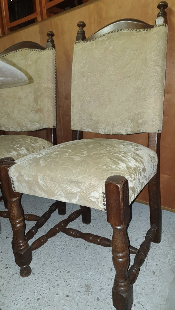 6 Sillas de Comedor Clásicas de Roble – Textile, Wood (photo 4 of 9)