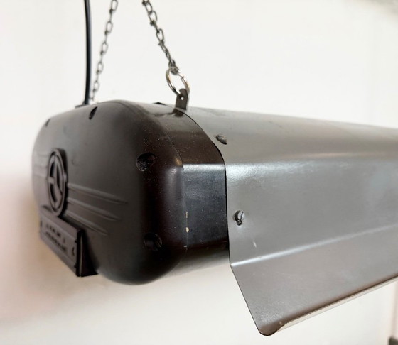 Image 1 of Lampada a sospensione industriale grigia di Elektrosvit, anni '60