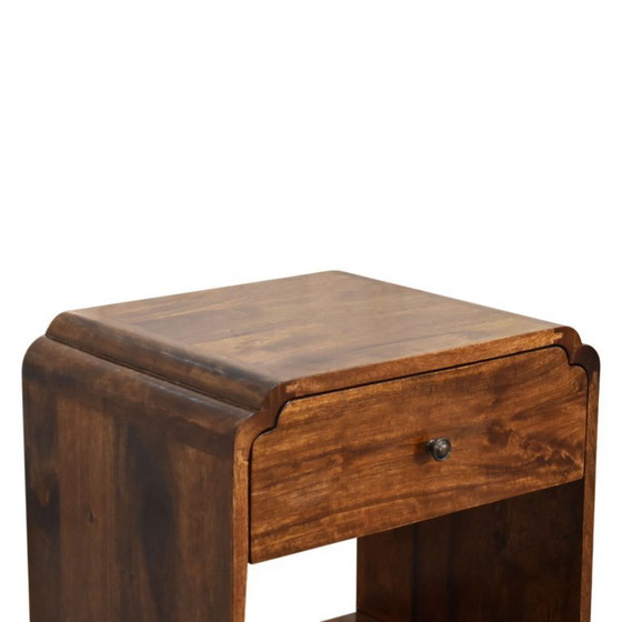 Image 1 of Nachttisch aus massivem Mangoholz mit Kastanienholz-Finish