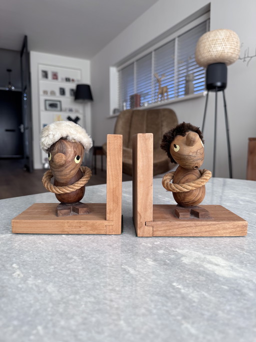 Hans Bolling Deens design boekensteunen Optimist & Pessimist